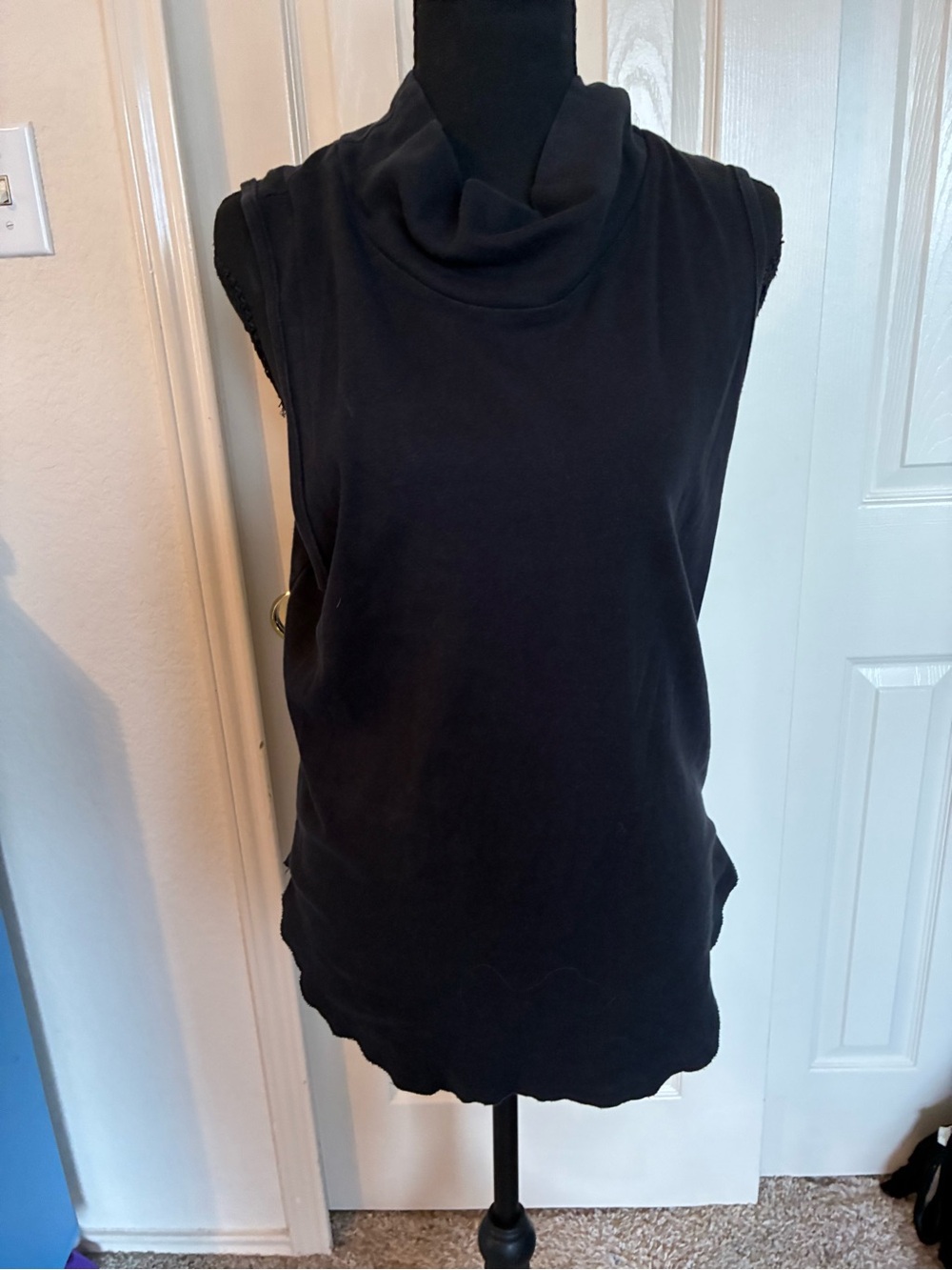 Free People Black Sleeveless Cowl Neck Tank